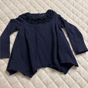 Cynthia Rowley Navy Long Sleeve Top with Lace Detail